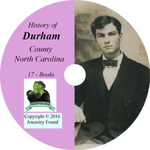 DURHAM County North Carolina NC - History Genealogy Ancestry  -17 Book CD DVD - £5.43 GBP