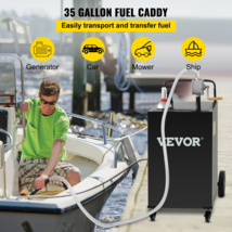 35-Gallon Fuel Caddy on 4 Wheels with Manual Pump, Black, Gas/Diesel Sto... - $306.99