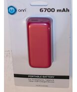 NEW - PINK Onn 6700 mAh LED Portable Battery for USB-Charged Devices - $42.25 CAD