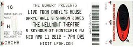 Daryl Hall Sharon Jones Ticket Stub April 11 2012 Wellmont Theatre New Jersey - £11.15 GBP