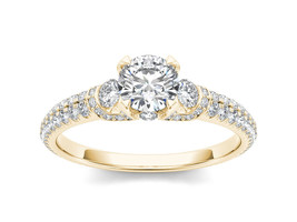 14K Yellow Gold 1 1/2ct TDW Diamond Three Stone Engagement Ring - £2,509.96 GBP