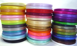 3/8&quot; 1cm width - 32 yds/ Roll  Multi Colour Satin Ribbon Trim Single Faced SC -2 - £3.98 GBP