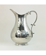 COPPER JUG PITCHER HANDMADE HAMMERED CARAFE DECANTER SHINING SILVER COLR... - $78.21