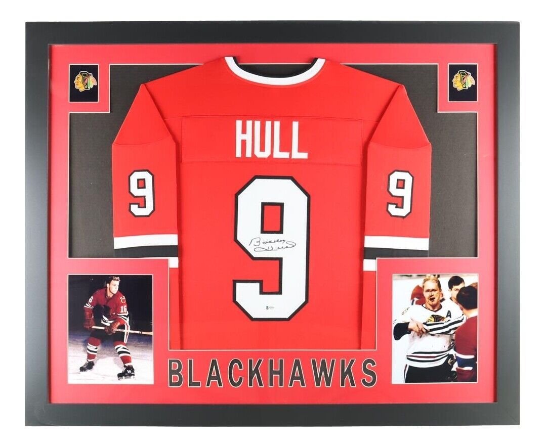 Primary image for Bobby Hull Signed Framed Custom Red Pro-Style Hockey Jersey BAS