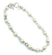 Vintage 80&#39;s Ann Klein Silver Tone Faux Pearl Necklace - £22.15 GBP