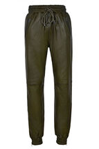 Pant Real Lambskin Olive Green Trouses Stylish Casual Men Leather Fashio... - €96,85 EUR+
