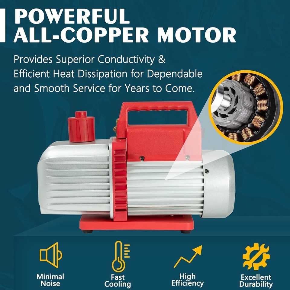 High-Performance Single-Stage HVAC Vacuum Pump 3.5CFM - Ideal for AC Repair Item image 7