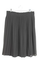 Vtg 80s Diane Von Furstenberg DVF 16 (31&quot; waist) Black Pleated Knee Length Skirt - £39.61 GBP