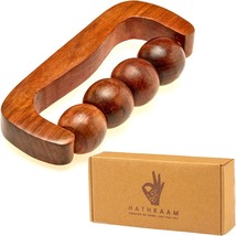 Wooden Massager 7&quot; Rosewood Unisex Roller for Full Body Pain Relief Back Neck Sh - £25.91 GBP