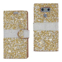 Reiko Lg G6 Diamond Rhinestone Wallet Case In Gold - $12.95