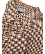 Banana Republic Soft Wash Mens Button Shirt Large 16 White Orange Blue C... - $29.63
