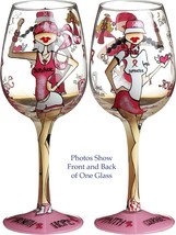 Bottom&#39;s Up 15-Ounce Fight Like a Girl Handpainted Wine Glass - $366.83 MXN