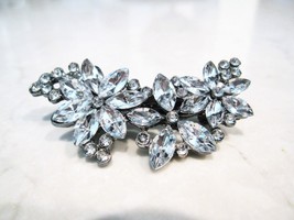 Small silver crystal hair clip barrette bridal clip bridal barrette - £4.81 GBP