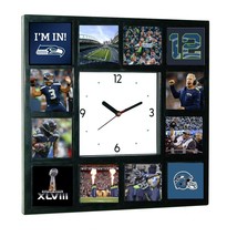 Seattle Seahawks Super Bowl 12th man Russell Wilson Richard Sherman Clock - £25.17 GBP