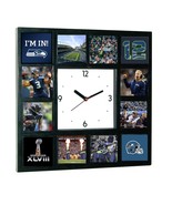 Seattle Seahawks Super Bowl 12th man Russell Wilson Richard Sherman Clock - £24.80 GBP