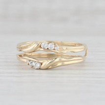 Womens Enhancer Wrap Wedding Band Ring Round Cut Diamond 14K Yellow Gold Finish - £95.19 GBP