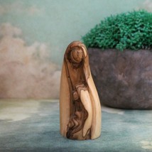 Olive Wood Sculpture of the Holy Family, Hand Carved Faceless Wooden Scu... - £63.16 GBP