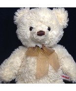 Aurora Teddy Bear Plush Cream Handmade Indonesia Stuffed Animal 12&quot; Bean... - $41.14 CAD
