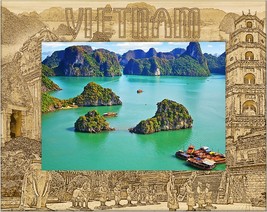 Vietnam Laser Engraved Wood Picture Frame Landscape (4 x 6) - £24.08 GBP