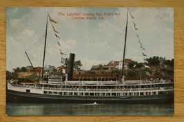 Vintage Postcard California CABRILLO Ship Leaving San Pedro for Catalina Island - £10.24 GBP