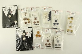 Vintage Lot Sewing Plastic BUTTONS on Cards &amp; Button Covers Lansing La Petite - £9.84 GBP