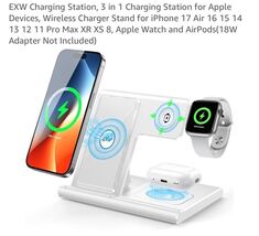 [2025] Upgraded Wireless Charger, 3 in 1 Charging Station for Apple Black - $11.76