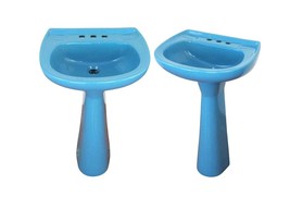 Mexican Talavera Pedestal Sink Handcrafted Ceramic - Blue Celestial - - $11,222.06 MXN