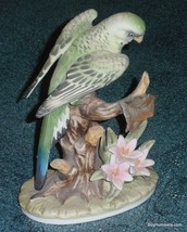 Andrea by Sadek Parakeet Bird With Flowers Collectible Figurine CHRISTMA... - £61.82 GBP
