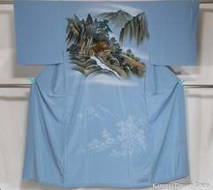 Shiny Silk Men&#39;s Juban - Traditional Japanese Kimono Underwear - Scenic Grain Mi - £32.39 GBP