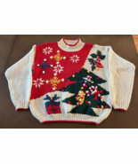 Vtg CopperKey Knit Ugly Christmas Oversized Sweater Tree Ornaments Size ... - $58.46 CAD