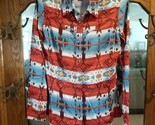 Wrangler Retro Pearl Snap Womens Small Striped Aztec Western Shirt Rayon... - $29.69