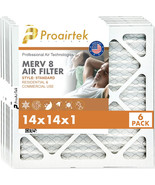 Proairtek AF14141M08SWH Model MERV 8 14x14x1 Air Filter (Pack of 6) - £66.83 GBP