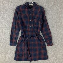 Oasis Shirt Dress Women&#39;s Size 10 Corduroy Plaid 100% Cotton Long Sleeve - €16,30 EUR