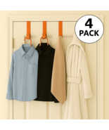 4 Pack Plastic Over The Door Hangers Bath Bedroom Closet Orange - $6.92