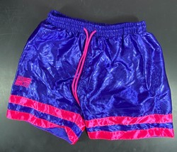 Union Jacks Soccer Shorts Youth Large Blue/Pink 1990 Draw string Vintage... - $29.65