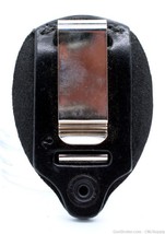 Shield or Oval Duty Badge Holder Black Leather Clip-On Gould &amp; Goodrich - $19.70