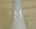 Anchor Hocking White Milk Glass Bud Vase Stars &amp; Bars 6&quot; - $12.86