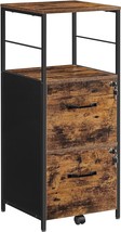 File Cabinet For Home Office By Vasagle, In Rustic Brown And Black, With... - $109.99