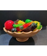 Vtg Murano Style Hand Blown Art Glass Fruit &amp; Vegetables Lot Of 18 + Woo... - $151.95