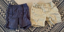 Boy’s Tea Collection Shorts Size 6-18 Months TWO Included Navy And Khaki - $20.56