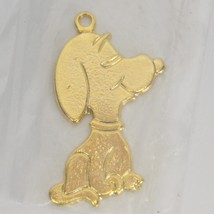 Snoopy Pendant Charm Peanuts Dog Beagle Vintage Gold Tone 1.6&quot; H x 1&quot; W - $12.73