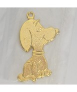 Snoopy Pendant Charm Peanuts Dog Beagle Vintage Gold Tone 1.6&quot; H x 1&quot; W - $12.73