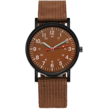 Men's Watch Nylon/Leather Strap Waterproof Date Quartz Watch Casual Wris... - $22.00