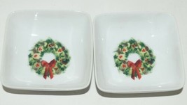 PPD Christmas Condiment Bowls Decorated Tree  Wreath Set of 4 New Bone China image 2