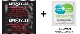 100 CT Lifestyles Assorted Color Condoms + FREE 5 Lifestyles lubricant p... - £17.09 GBP
