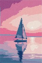 Pepita needlepoint kit: Boat At Sunset, 8&quot; x 12&quot; - $86.00+