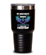 30 oz Tumbler Stainless Steel Insulated Funny My Brother&#39;s Wings Cover My  - £15.69 GBP