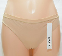 DKNY Intimates Cotton No VPL Thong Skinny Dip MED nude beige - $9.39