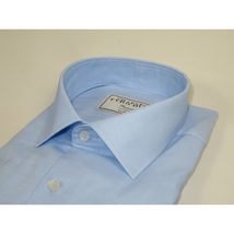 Men's Dress Shirt Charles TYRWHITT Turkey 100% Cotton CHT-17 Blue Pique image 5