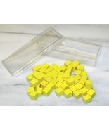 1959 RISK GAME PIECES WOODEN YELLOW ARMY WITH ORIGINAL CLEAR PLASTIC BOX... - £3.58 GBP